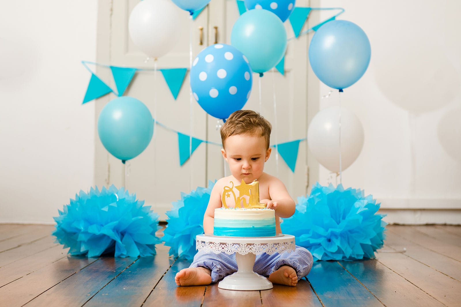 Baby Blue Smash Cake