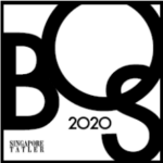 White Room Studio Awarded Tatler Best 2020 Close-up of black and white logo with 'BGS 2020' text, part of a branding photoshoot at White Room Studio, Singapore. White Room Studio Singapore