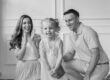 black and white photo of a family
