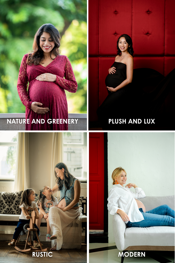 Settings for a Maternity Photoshoot at White Room Studio Singapore