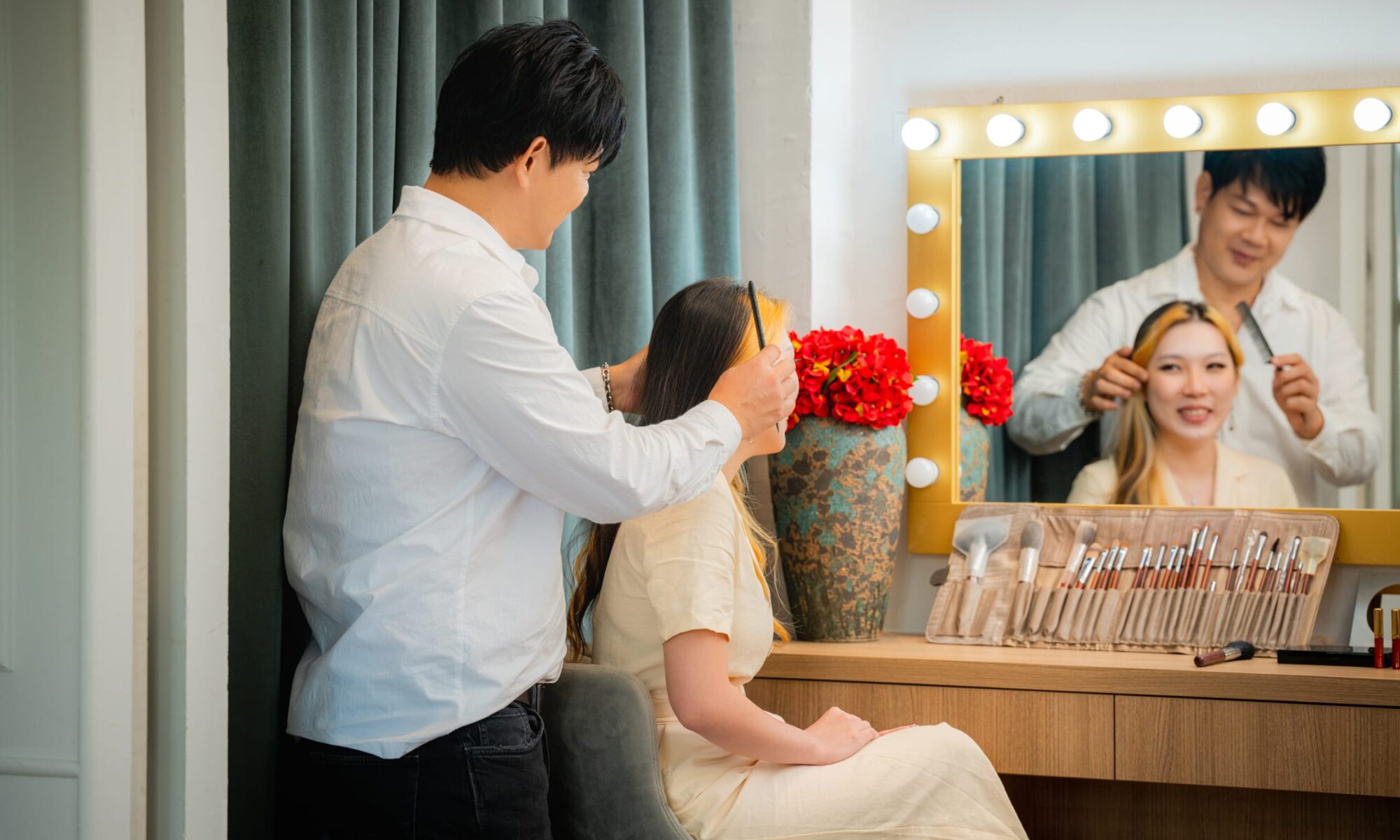 Professional Hairstyling and Makeup in Photography Studio, Singapore Professional Hairstyling and Makeup in Photography Studio, Singapore