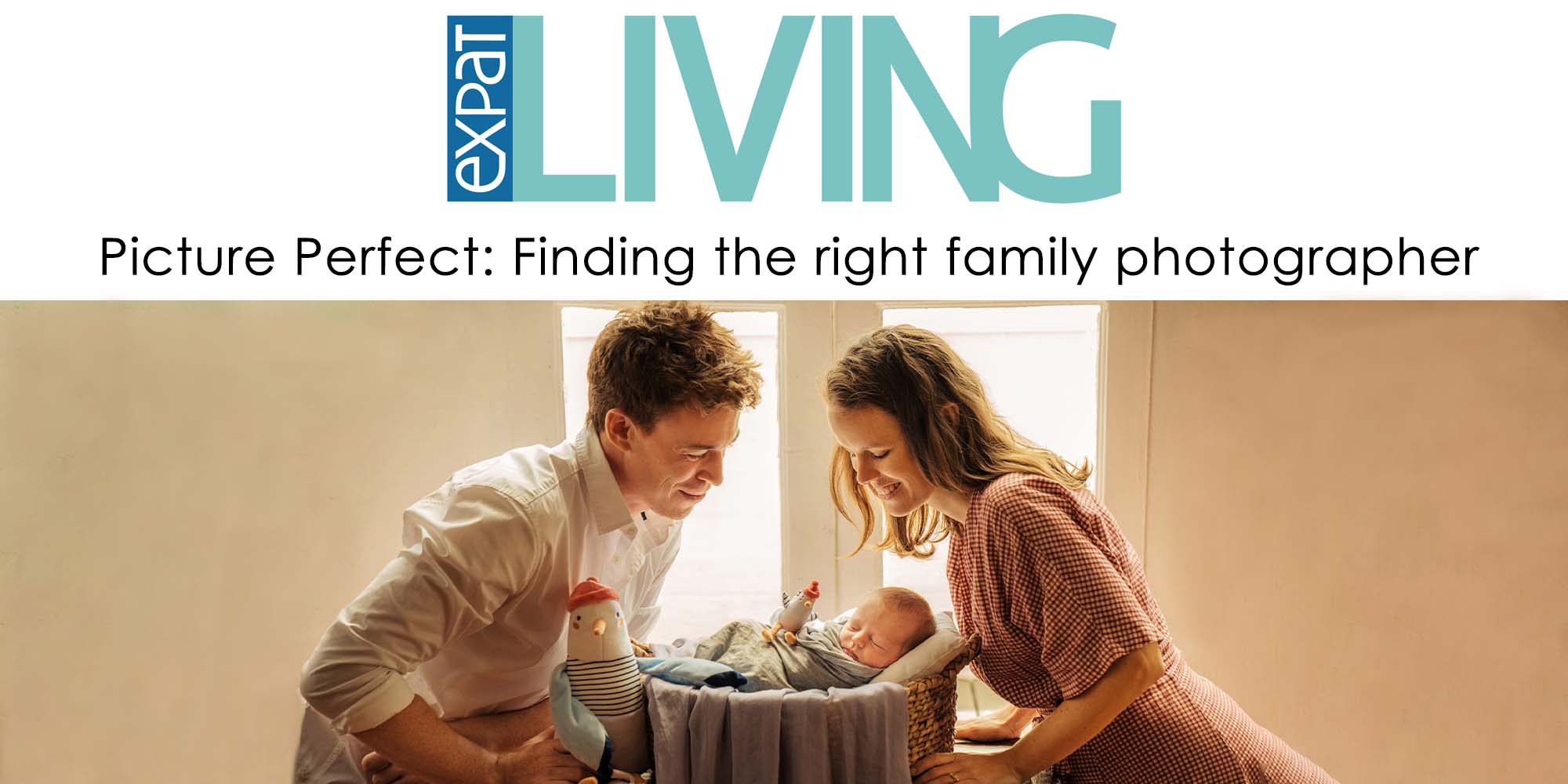 White Room Studio featured as chosen newborn photographer in Expat Living Singapore's September issue