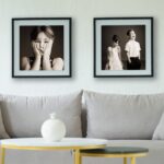 Print in floating frame of a family with kids in a photography studio setting during a family photoshoot in Singapore, White Room Studio. Credit: White Room Studio Pte Ltd