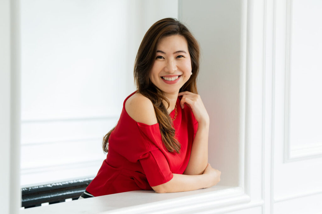 Corporate professional in a photography studio setting during a corporate photoshoot in Singapore, White Room Studio. Credit: White Room Studio Pte Ltd