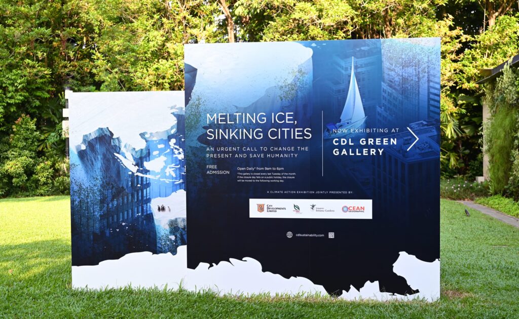 Melting-Ice-Sinking-Cities-CDL-Green-Gallery-Botanic-Gardens-Singapore Exhibition titled "Melting Ice, Sinking Cities" featured at Singapore's Botanic Gardens, City Developments Limited Green Gallery