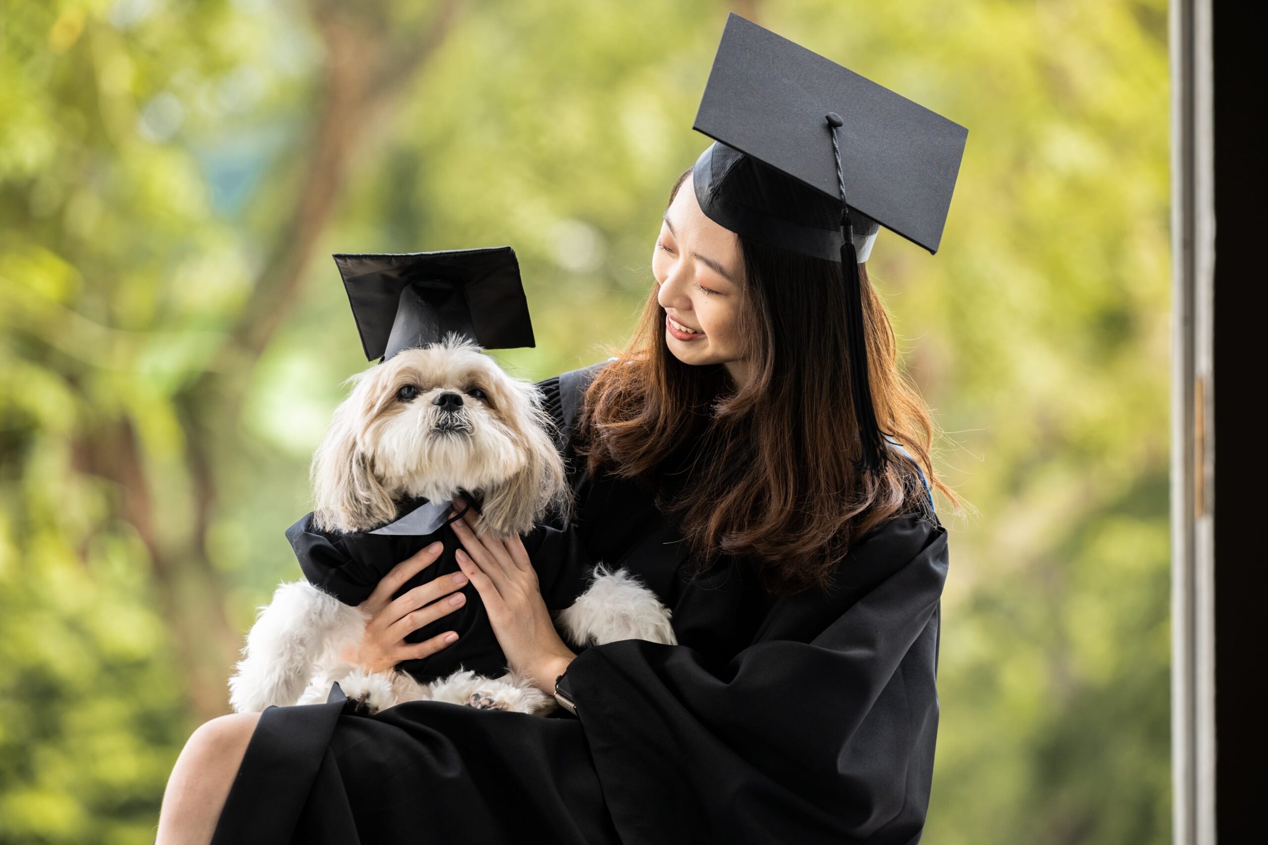 Graduation Photoshoot With Pet Dog Studio Photography White Room Studio 219 River Valley Singapore