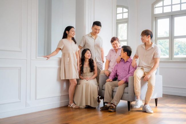 Professional Family & Multi Generation Photoshoot in Photography Studio, Singapore
