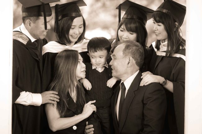 Professional Graduation Family Photoshoot in Photography Studio, Singapore