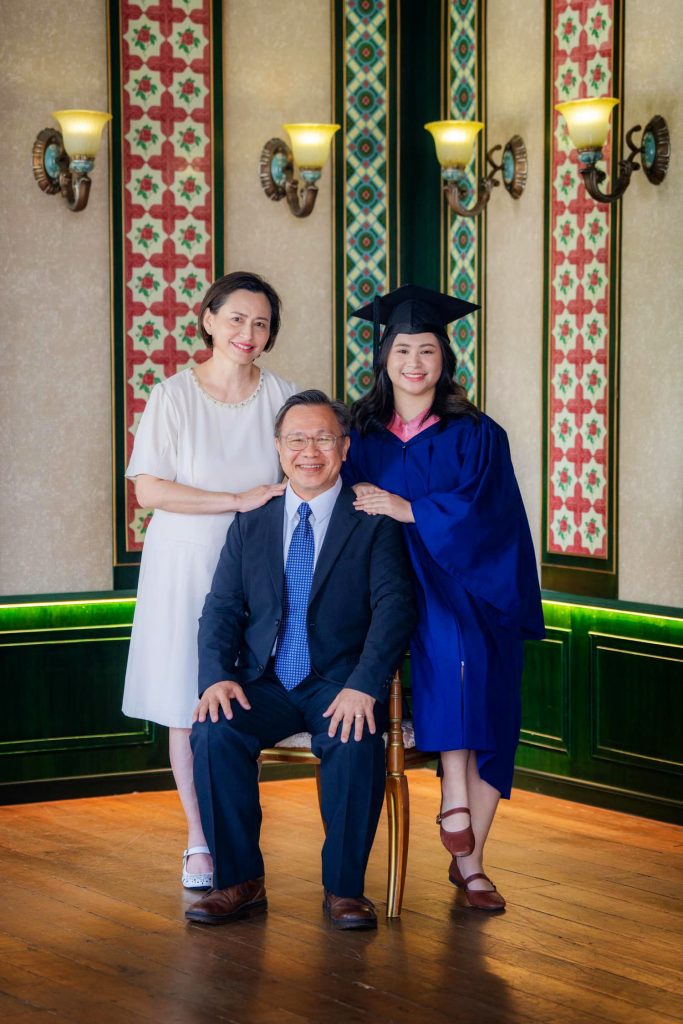 Family Graduation Photoshoot, photographed at White Room Studio graduation photography session, 219 River Valley Road Singapore. Natural light family and graduation portrait 2026.