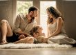 Singapore family photo studio, Family with parents and their children with kids ages ranging from toddler to teens in a photography studio setting during a family photoshoot in Singapore, White Room Studio. Credit: White Room Studio Pte Ltd