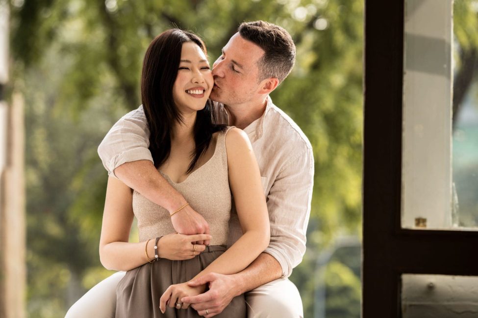 Couple photoshoot in natural light photo studio at White Room Studio, 219 River Valley Road Singapore