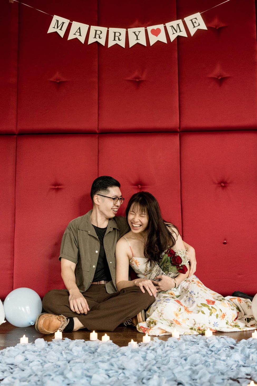 Couple photoshoot in natural light photo studio at White Room Studio, 219 River Valley Road Singapore