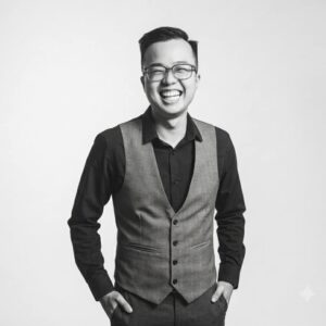 Portrait of a professional photographer in a photography studio setting during a personal portrait photoshoot in Singapore, White Room Studio. Credit: White Room Studio Pte Ltd