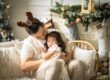 Family photoshoot of a little girl in natural light Christmas photo studio setup at White Room Studio, 219 River Valley Road Singapore