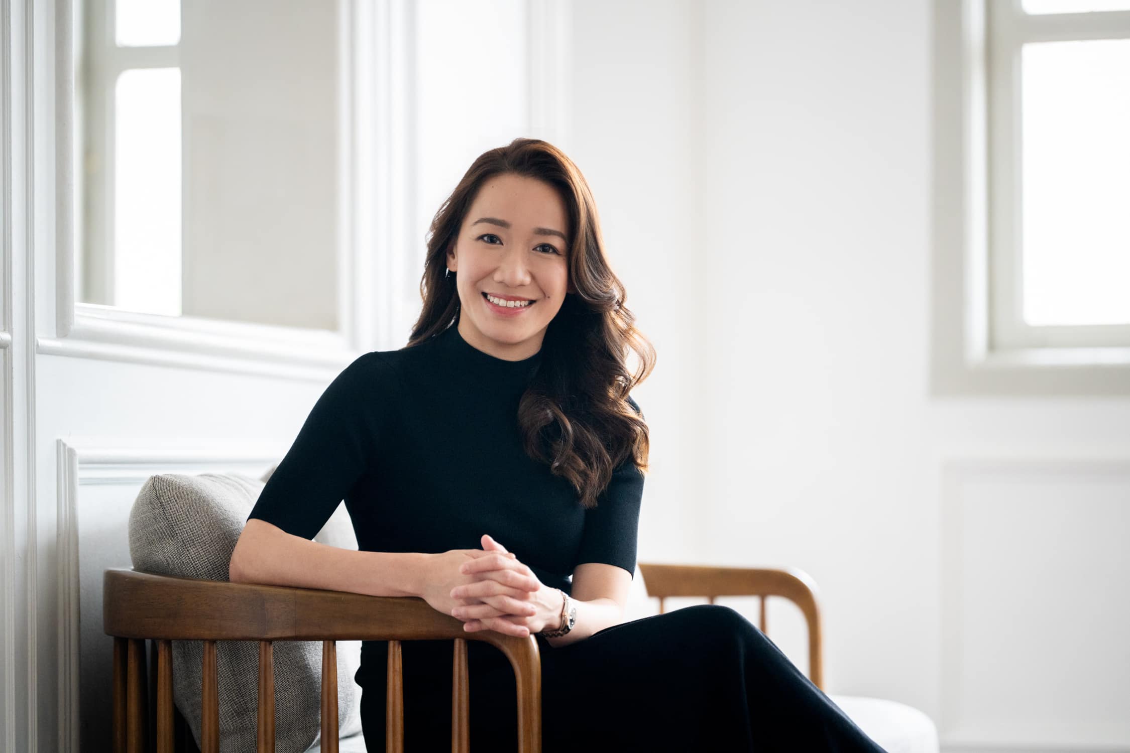 Professional Corporate Photoshoot Lady smiling in Photography Studio, Singapore