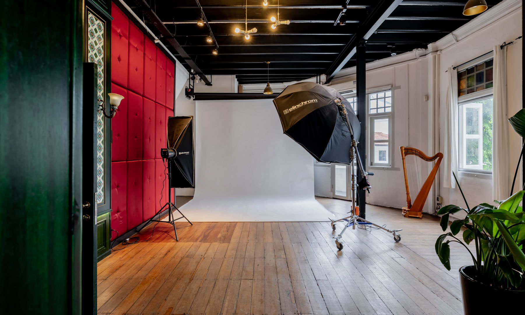 Indoor portrait photography session at White Room Studio Singapore