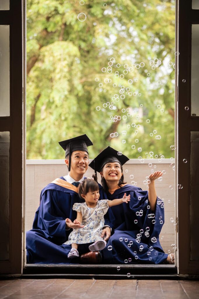 Graduation Photoshoot at natural light photo studio at White Room Studio, 219 River Valley Road Singapore