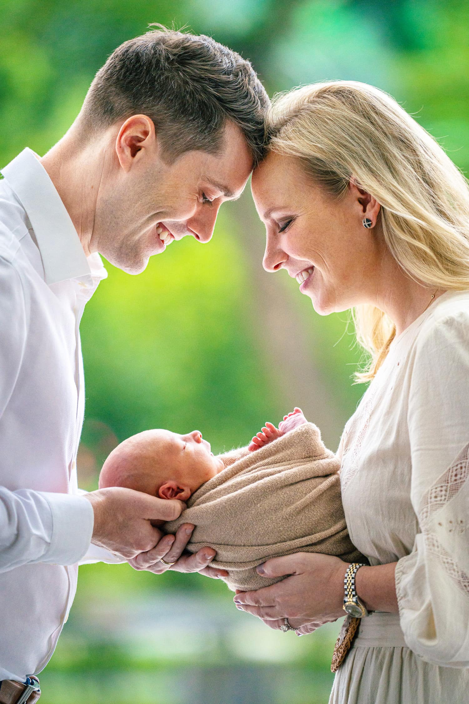 Newborn baby photographed during a gentle newborn photoshoot at White Room Studio, Singapore