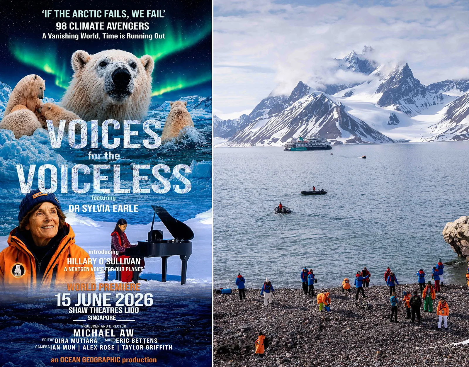 voices for the voiceless climate documentary film featuring white room studio elaine lim dan yeo and hillary o'sullivan on the piano
